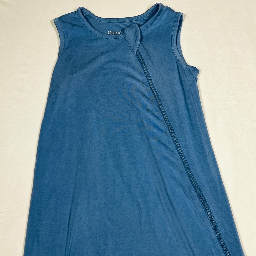 Quince Bamboo Viscose Baby Sleep Sack Wearable Blanket Blue Sleeveless Large